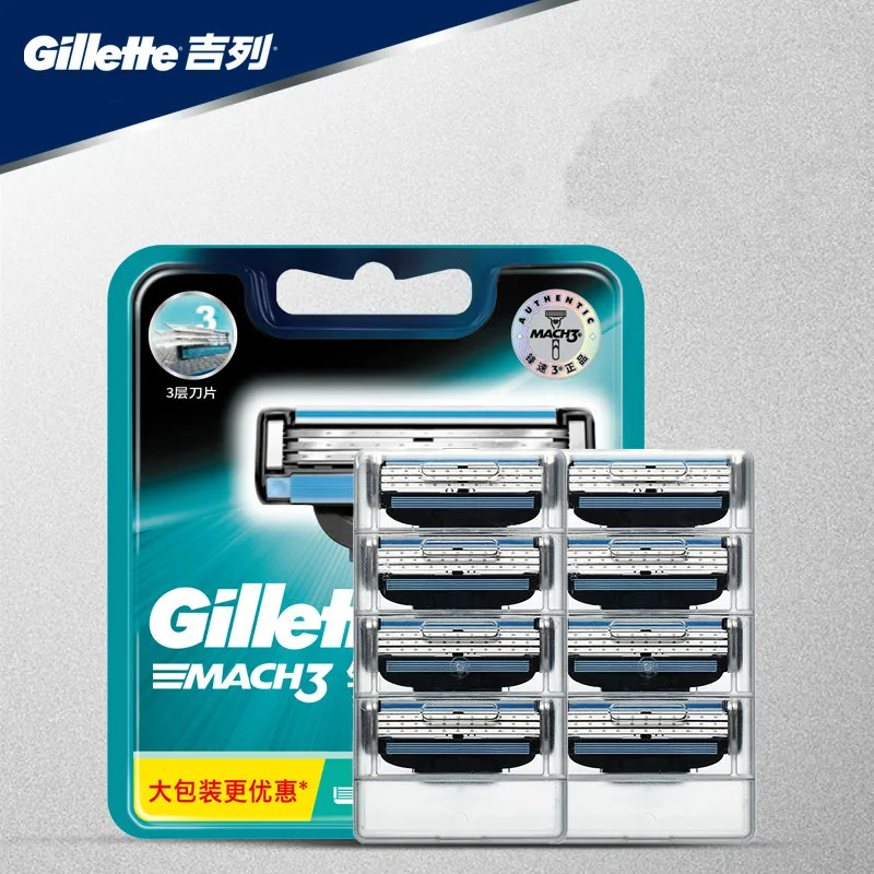 

Original Genuine Gillette Mach 3 Shaving Razor Blades For Men Brand 3 Layer New Packaging Manual Shaver Razor Blade