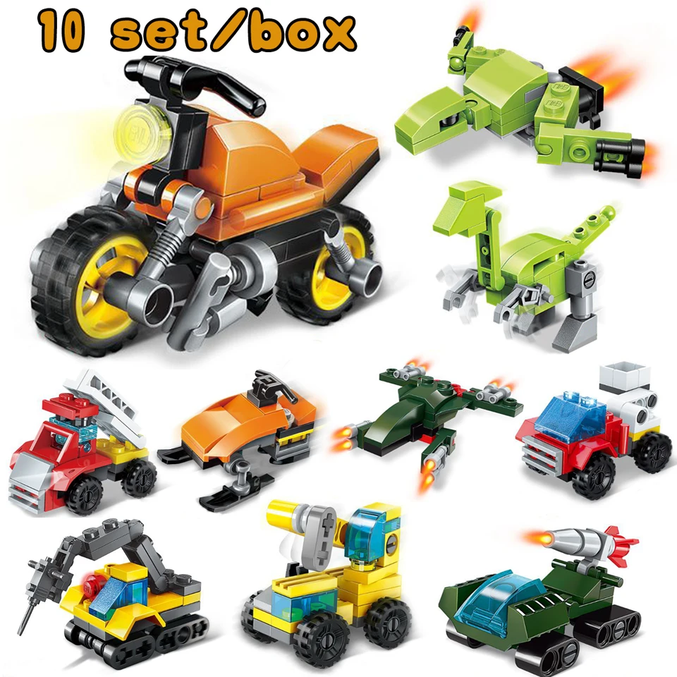 

278pcs/lot Early Learning Assembly Robot Fighter Car Toys DIY Toys For Child Educational Building Blocks Kindergarten Handmade