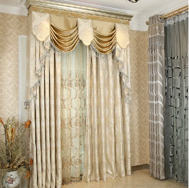 Factory wholesale European high end living room bedroom curtains shading windows and custom gold