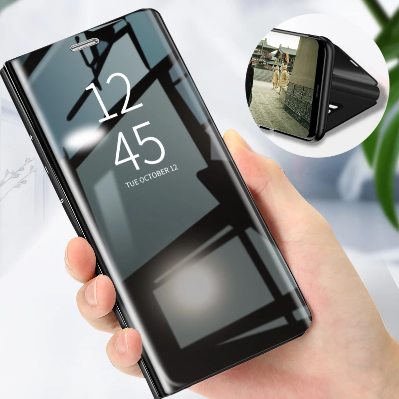 Умный зеркальный флип-чехол для телефона Samsung A3 A5 A6 A7 A8 J3 J5 J7 J6 чехол S10E S10 Lite S9 S8 Plus S7