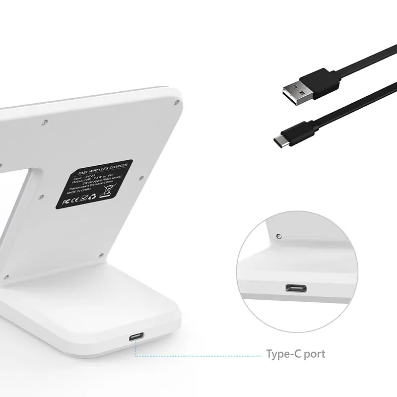 Portefeuille Qi Wireless Fast Charger Holder Stand for Apple Watch 3 2 iPhone 8 Plus X Samsung S9 S8 Induction Charging Station (9)