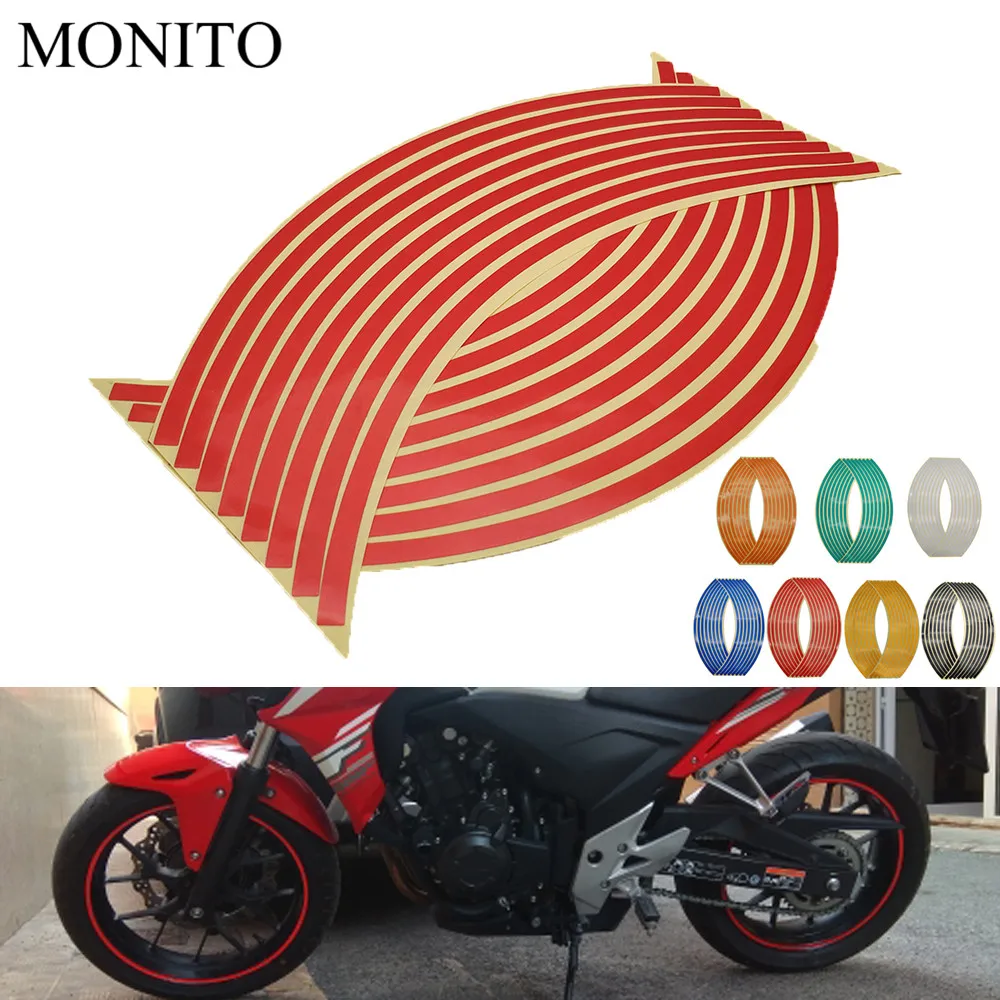 

Motorcycle Wheel Sticker 16" 17" 18" Reflective Decals Rim Tape Strip For Moto Guzzi BREVA 750 1100 GRISO MGX21 GT8V NORGE 1200