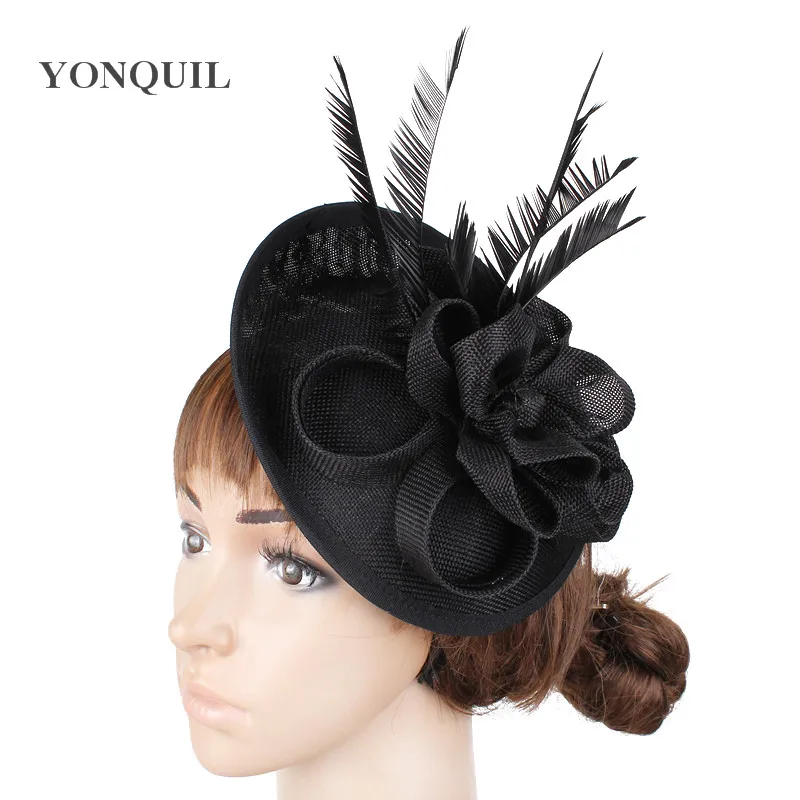 New Elegant Women's Pretty imitation sinamay Fascinator Hat on Hairbands Cocktail Wedding Church Headpiece craft multiple colors