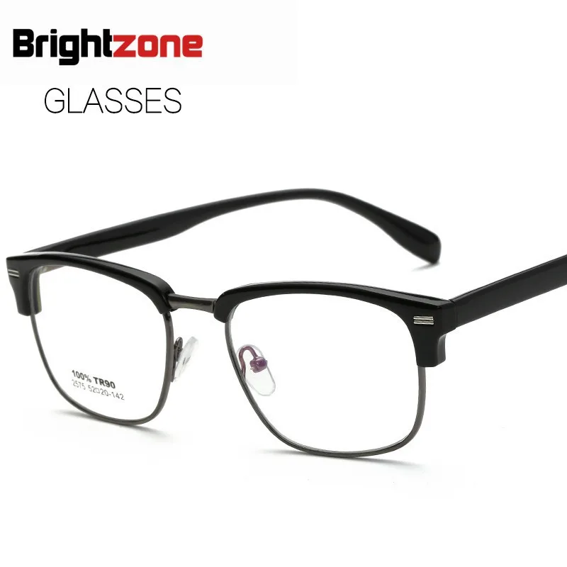 

2017 New Pattern Tr 90 Glasses Plating Blue Light Classic Exceed Light Half Frame Plain Glass Mirror Match Myopia
