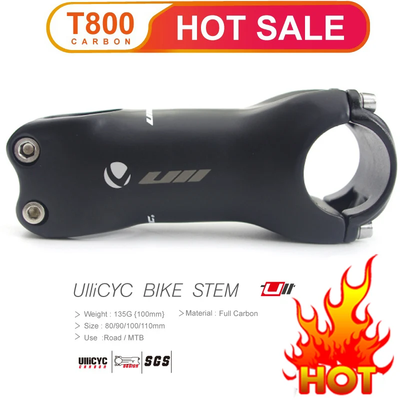 

Super strength 6 or 17 Degrees Mountain /Road bike Matte Full Carbon Fibre Bicycle Stem 31.8*80-120mm LGC52 free ship