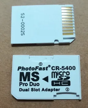 

100PCS/Lot Photofast CR-5400 cr5400 Memory TF to MS Pro Duo for PSP Card Dual 2 Slot Adapter