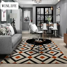 WINLIFE клетчатый Дизайнерский ковер, декоративные коврики для гостиной и большие ковры, простые Стильные мягкие ковры для украшения дома