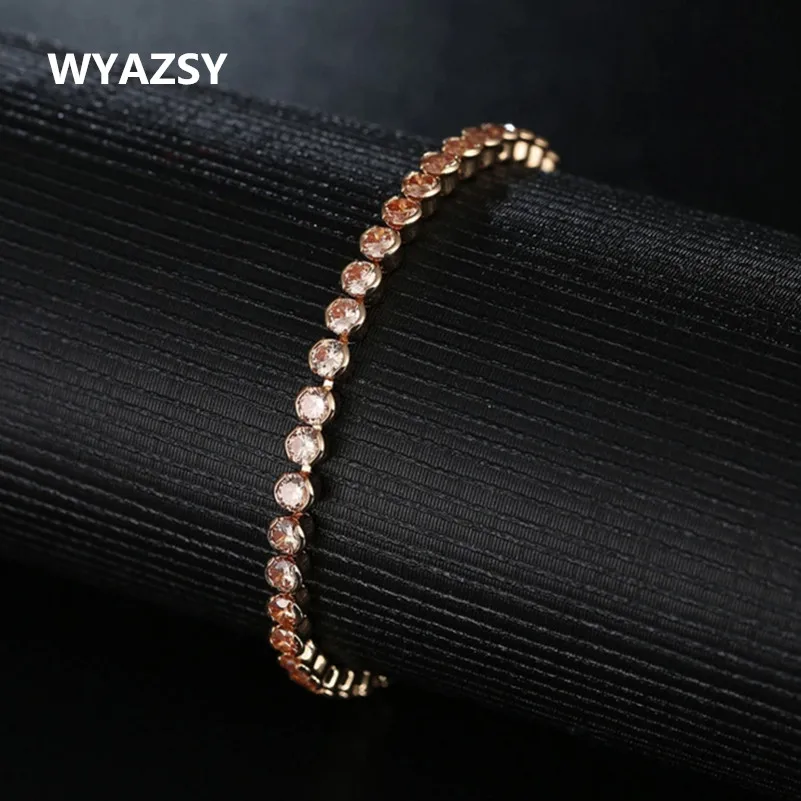 

Luxury Austrian White Crystal Bracelet For Women 2018 New Glamour Fashion Zircon Bracelet Jewelry Gifts Hot Delicate Accessories