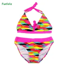 Обувь для девочек Купальники для малышек biquini Infantil бикини для девочек детский купальный костюм 2 предмета купальный костюм для детей От 6 до 16 лет