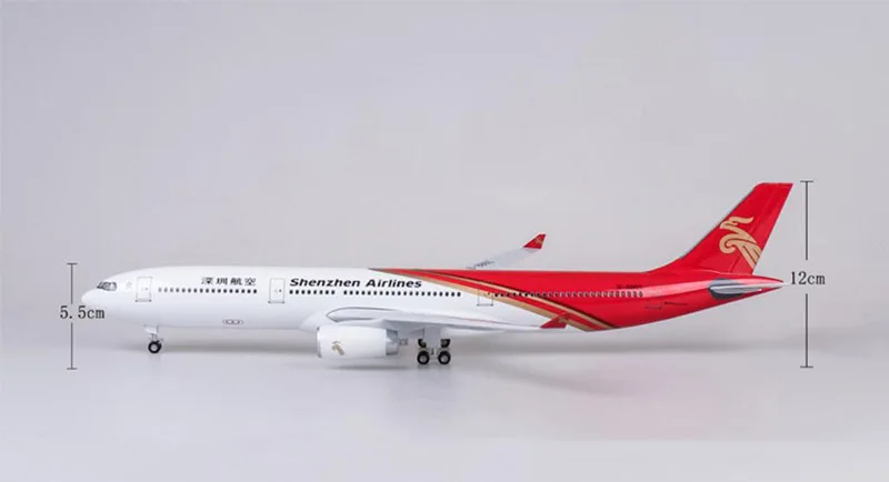 47 см 1:135 масштаб Airbus A330 модель Shenzhen Airlines дыхательных путей W колесная база огни смолы самолет коллекционная игрушка Коллекция