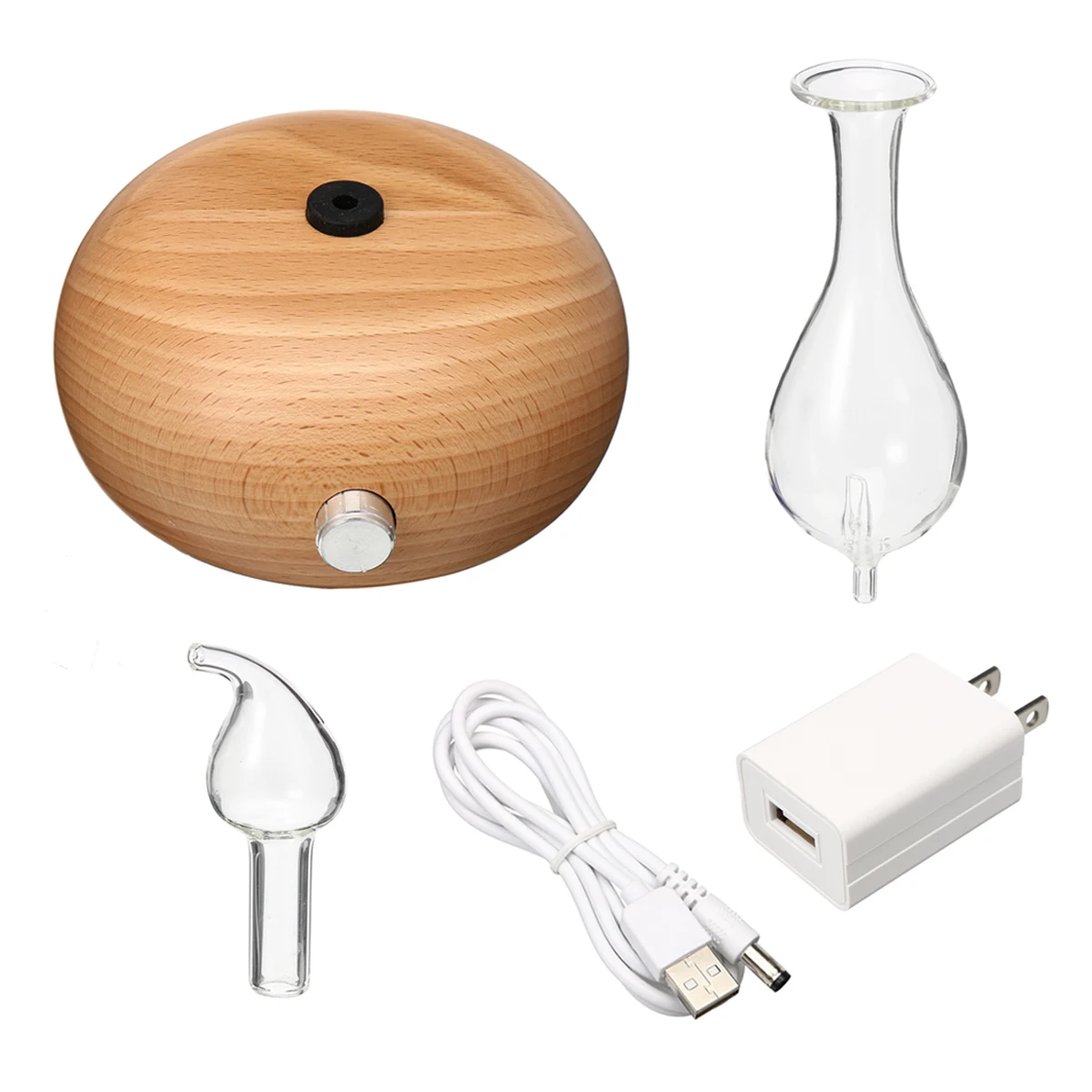 Online Holz Glas Aromatherapie Reine Ätherische Öle Diffusor Luft Vernebler Luftbefeuchter Haushalt Luftbefeuchter Klimaanlage Appliance