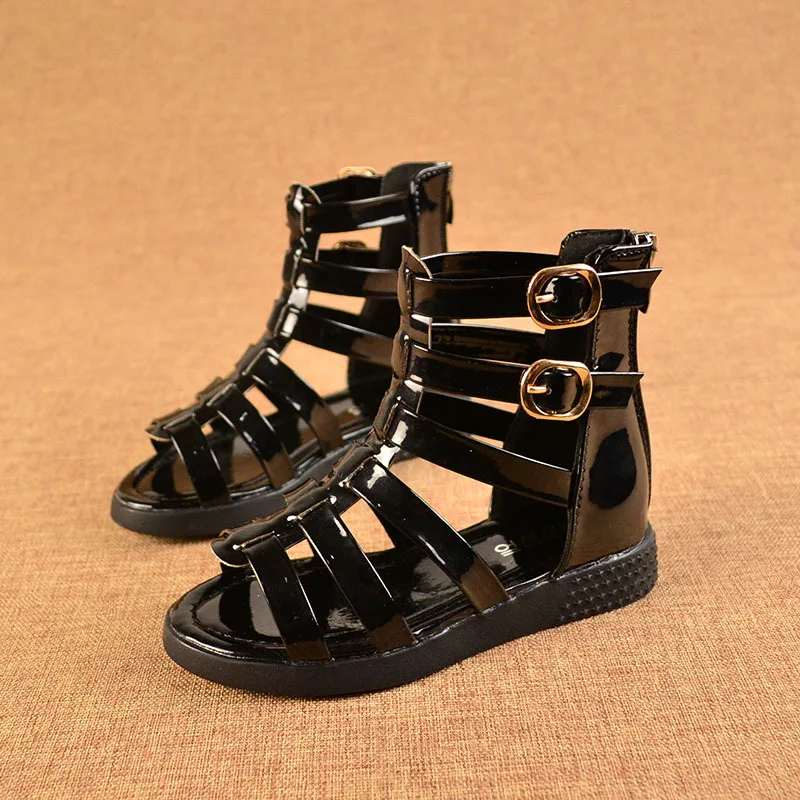 2016 New Summer Girls Sandals Children Knee High Gladiator Sandals Kids