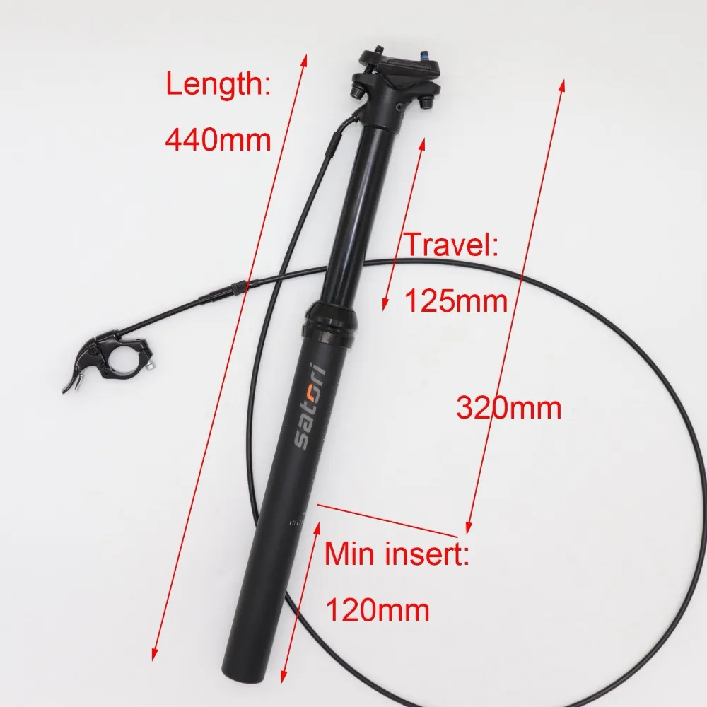 Cena Satori zakraplacz sztyca regulowana wysokość 150mm 125 mm sorata pro wewnętrzna zewnętrzna prowadnica kablowa 30.9 31.6mm pilot rower MTB post