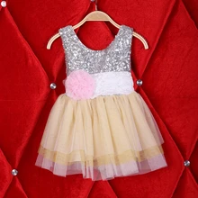 Новинка года, Детские сексуальные платья с блестками и кружевным бантом и поясом платье принцессы с цветочным рисунком для девочек 5 шт./партия