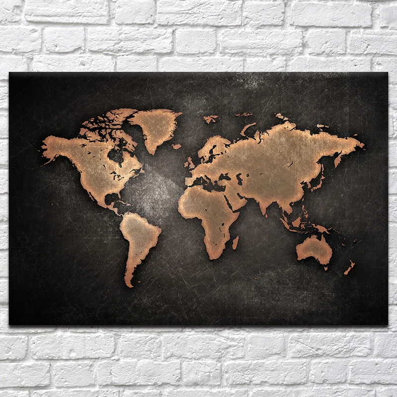 Large Globe World Map Wall Sticker Panels Wall Decor Art Canvas Prints