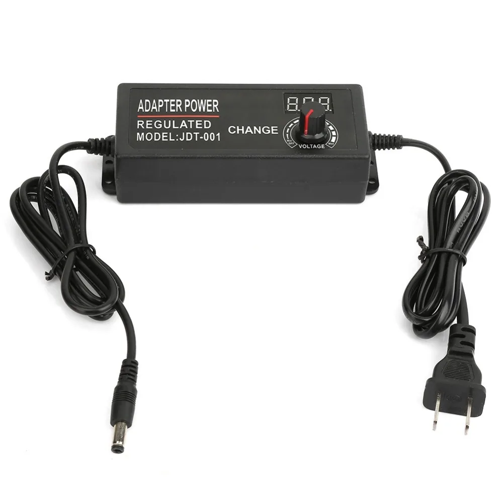

2.5A 72W DC 9V-24V Adjustable Power Adapter Voltage Display Speed Controller US Plug