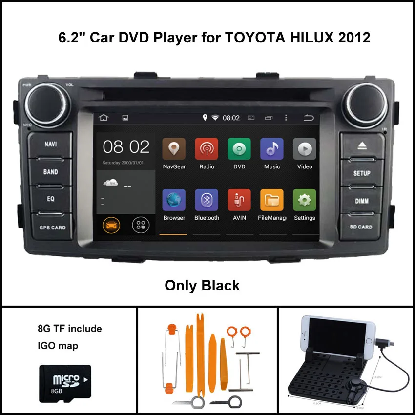 Quad Core Android 7 1 CAR DVD GPS for TOYOTA HILUX 2012 car stereo car gps