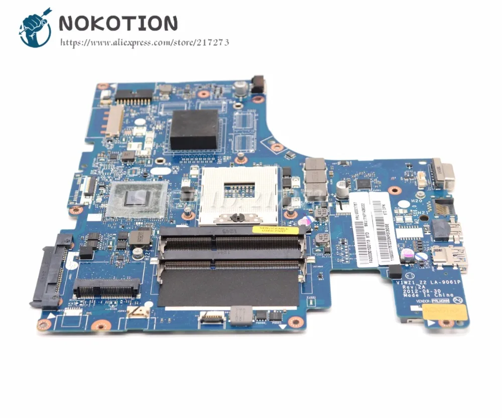 Nokotion For Lenovo Ideapad Z500 Laptop Motherboard Viwz1 Z2 La 9061p Main Board Hm76 Ddr3 Dvd Connector 10pin December