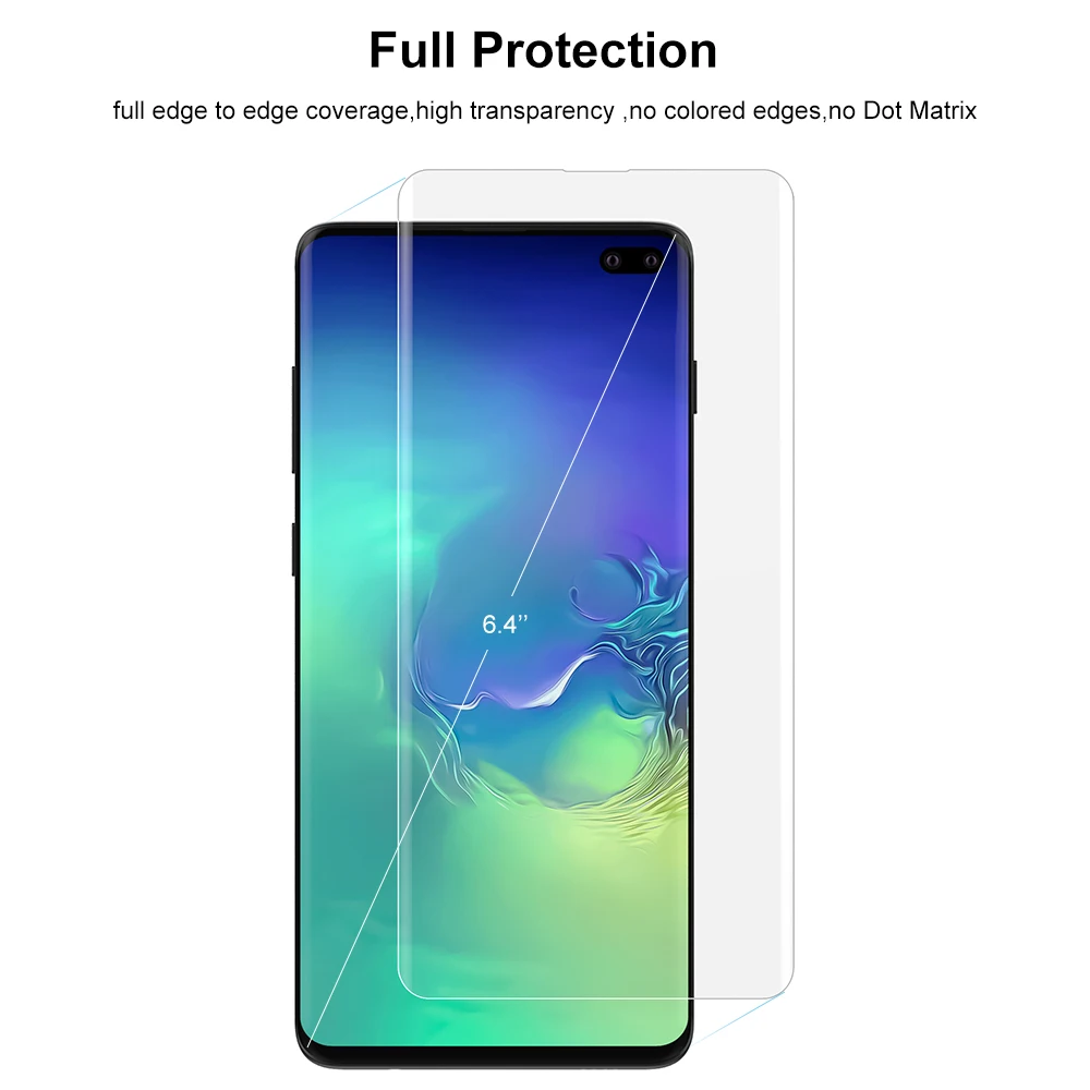 УФ-стекло для samsung Galaxy S10 Plus, защита экрана, закаленное стекло для Galaxy S10 S10Plus, изогнутая защитная пленка S10