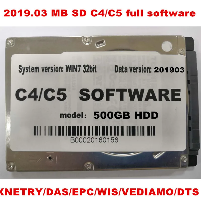 09 MB STAR SD C4/C5 полное Программное обеспечение X-ENTRY/das/vediamo/dts/epc/wis/hhtwin/starfinder 500GB Активация и хорошо работает - Цвет: 32BIT WITH HHTWIN