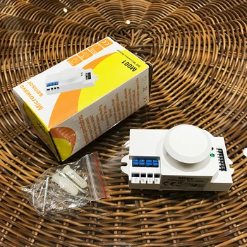 

high-frequency microwave sensor 220v 360 degree Microwave Sensor Light Switch Induction Microwave Motion Sensor Max 1200w CM096