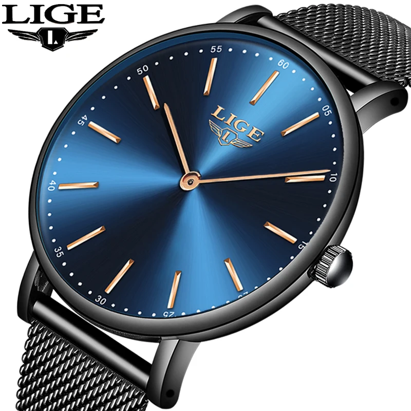 New Mens Watches Top Luxury Brand LIGE Fashion Waterproof Ultra Thin Clock Male Full Steel Quartz Watch Men Business Wristwatch New Mens Watches Top Luxury Brand LIGE Fashion Waterproof Ultra Thin Clock Male Full Steel Quartz Watch Men Business Wristwatch