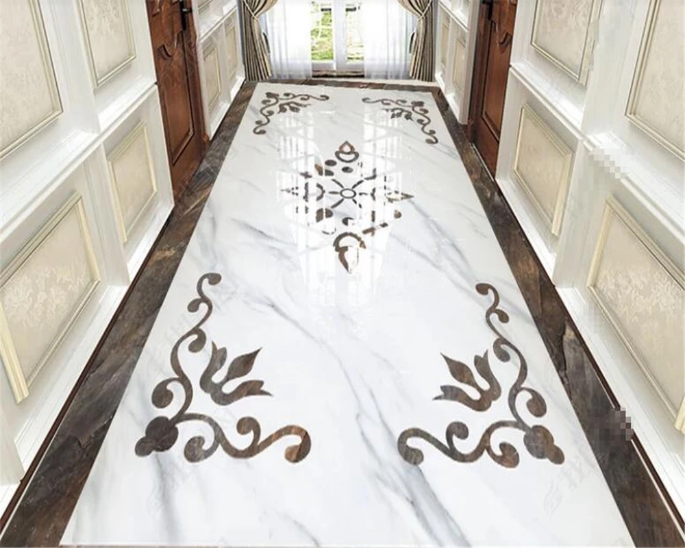 beibehang Custom PVC atmosphere European style European style pattern stone hall parquet floor aisle floor painting wallpaper