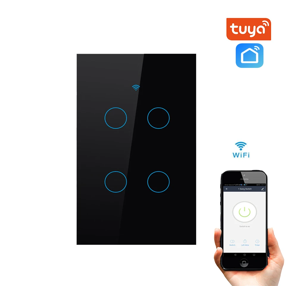 Смарт США/AU 4 банды WiFi сенсорный переключатель настенный светильник Панель беспроводной интеллект синхронизации и дистанционное управление приложение работать с Alexa Google Home