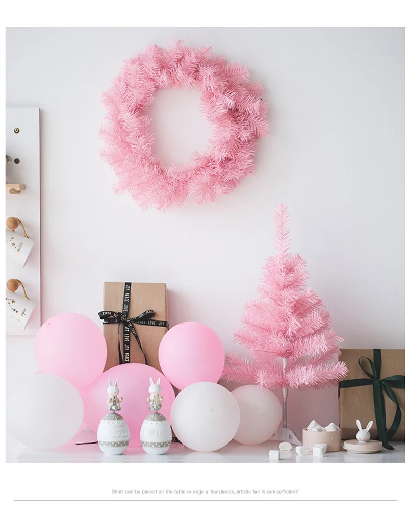 60/120/180CM Romantic Pink Christmas Tree Decorations Garland Long Vine Christmas Bauble Shopping Mall Window Arrangement Prop