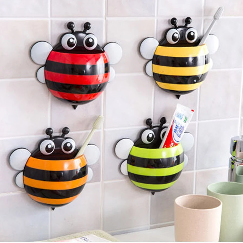 

Home Bathroom Creative Cute Bee Powerful Suction Toothbrush Holder Toothpaste