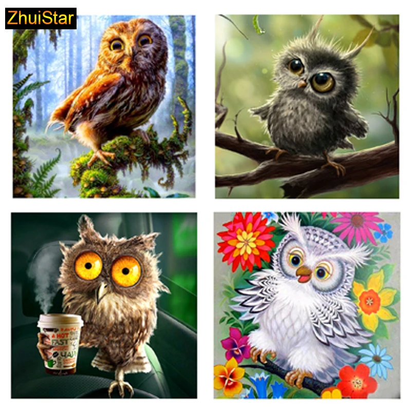 

5D Diy diamond painting cross stitch "Animal Owl" Full Square Diamond embroidery Needlework Rhinestone Mosaic Crafts SS
