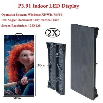Prijzen 2 stks partij P3.91 Indoor LED Display Module DJ Display 128x128 Scherm Resolutie LED Display Wall Scherm RGB Full kleur Tv Panel