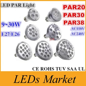 

Dimmable Led bulb par38 par30 par20 9W 10W 14W 18W 24W 30W E27/E26 par 20 30 38 LED Lighting Spot Lamp light downlight CE UL