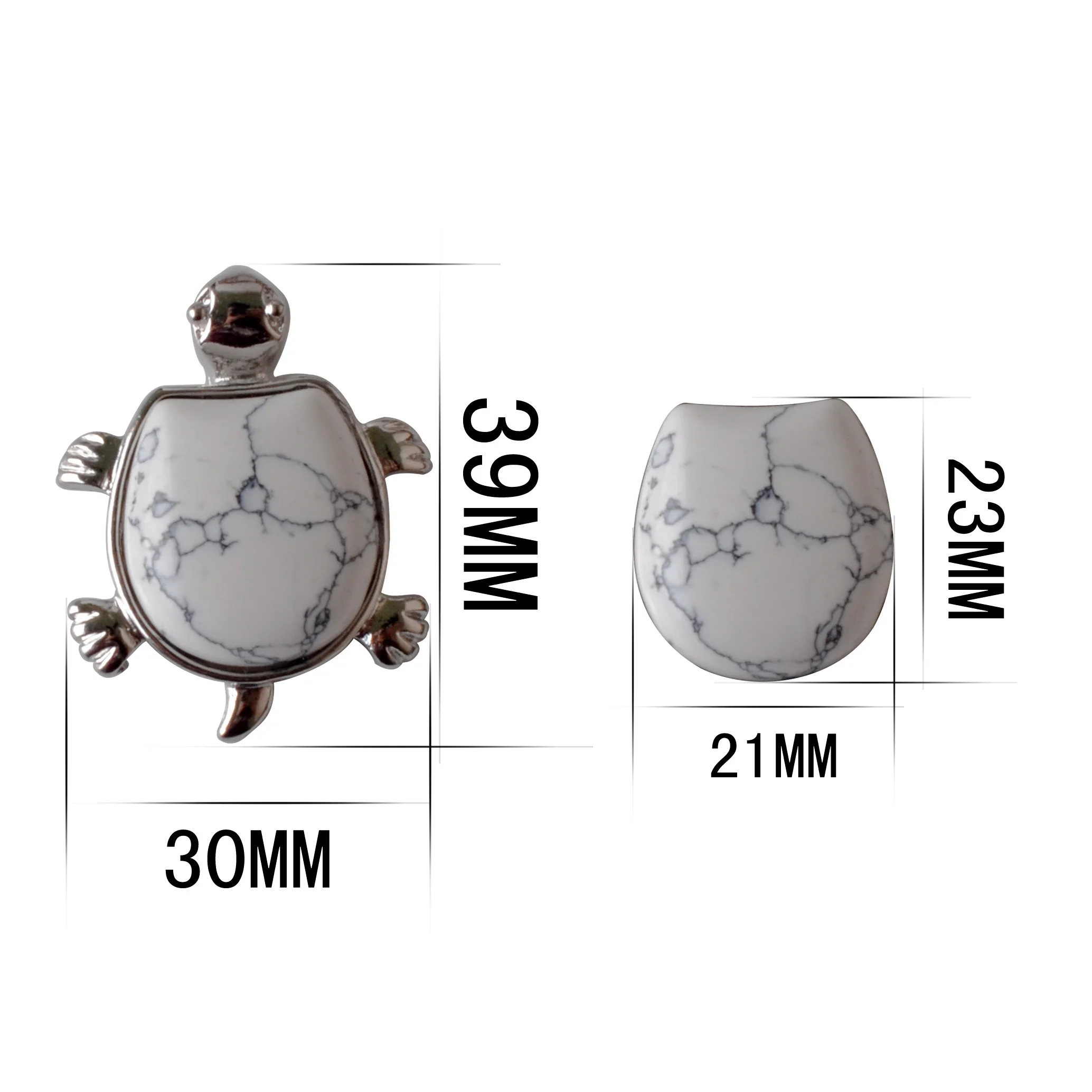 Фото Подвеска Howlite Turtle Nacklace из натуральных полудрагоценных камней, подарок для мужчин и женщин №4