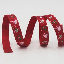 [IuBuFiGo] стиль 3/" 9 мм Рождественская лента с принтом корсажные ленты праздничные ленты банты для волос 100 ярдов/рулон XZD-1873