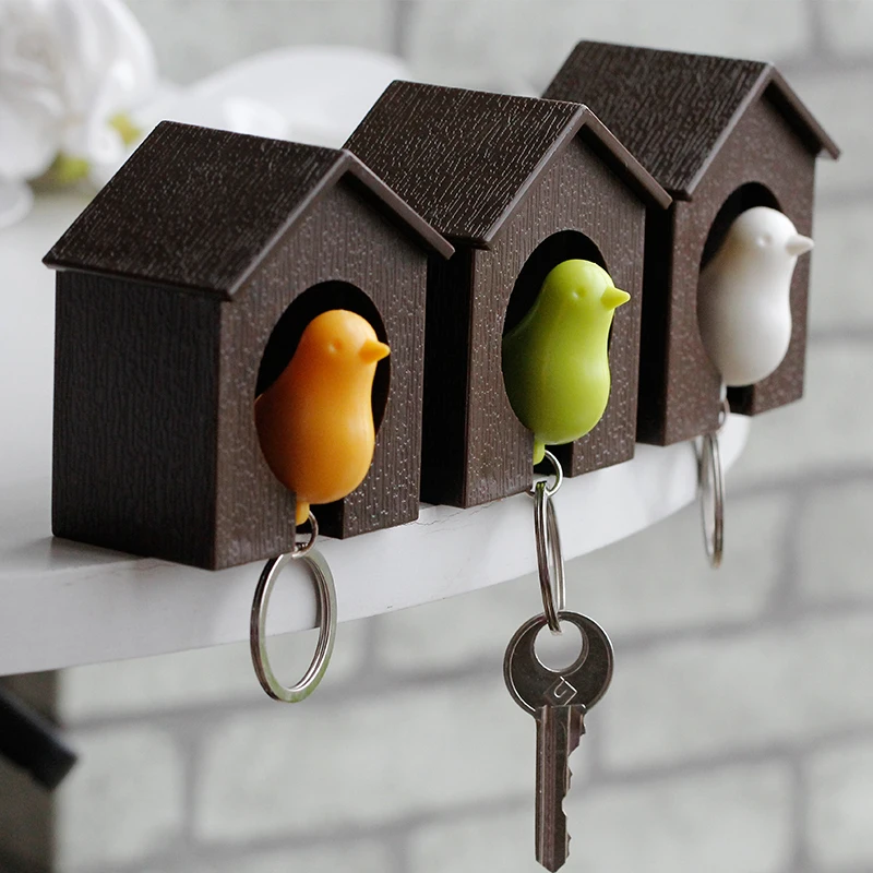 Fashion Whistle Bird House Keychain For The Keys Wall Mount Hook Fashion Whistle Bird House Keychain For The Keys Wall Mount Hook Holder Plastic Sparrow Key Chain Keychains Gift Llavero In Chains From Jewelry