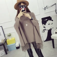 OHCLOTHING женский свитер с высоким воротом и длинными рукавами, BianFuShan, зимний свитер, свободное вязаное платье