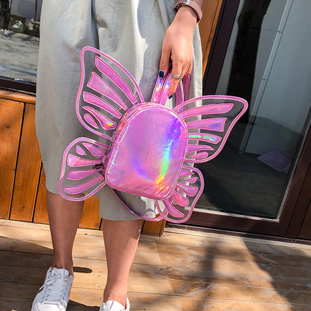 Модный дизайнерский рюкзак из искусственной кожи с крыльями ангела бабочки, повседневный рюкзак, дорожная сумка для женщин