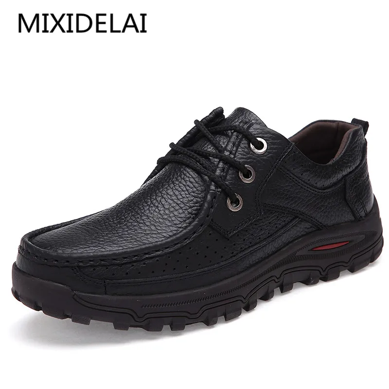 MIXIDELAI/брендовая мужская обувь; обувь ручной работы из высококачественной натуральной кожи; удобная мужская повседневная обувь без застежки в деловом стиле; большие размеры 47-48