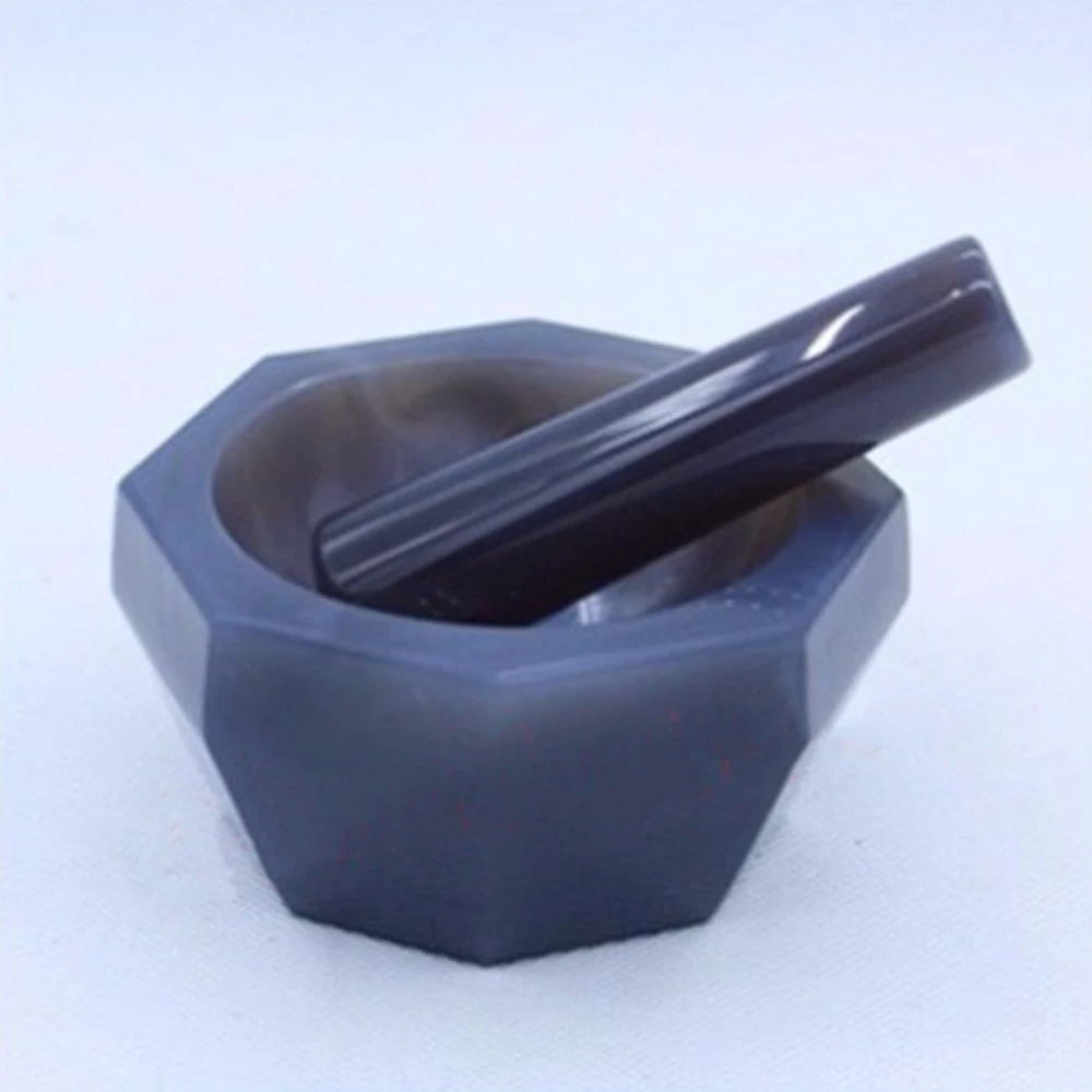 

Natural Agate Mortar and Pestle ID=70 mm 2.8" OD=85 mm Lab Grinding