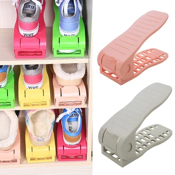 

Plastic Shoes Storage Shoe Rack Shleves Double-Wide Shoe Holder Save Space Shoes Organizer Stand Shelf for Living Room