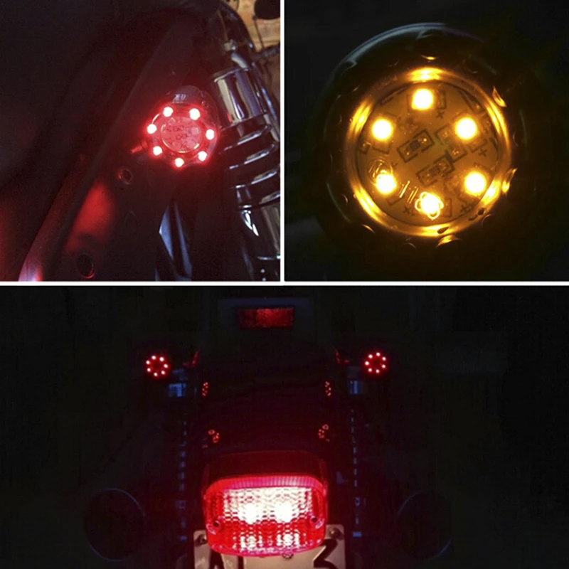 1 шт. мотоциклетный светильник сигнала поворота Стоп-светильник s 12V 6LED Янтарный и красный индикатор