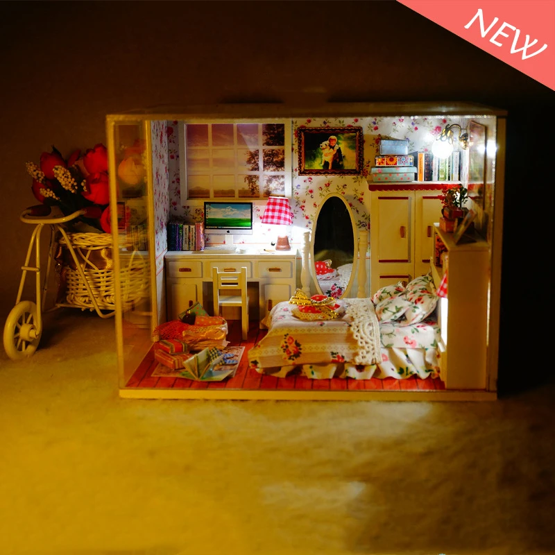 DIY Doll House kids toys Miniature Dollhouse Model Building Kits Wooden furniture creative Educational toys birthday Gift DIY Doll House kids toys Miniature Dollhouse Model Building Kits Wooden furniture creative Educational toys birthday Gift