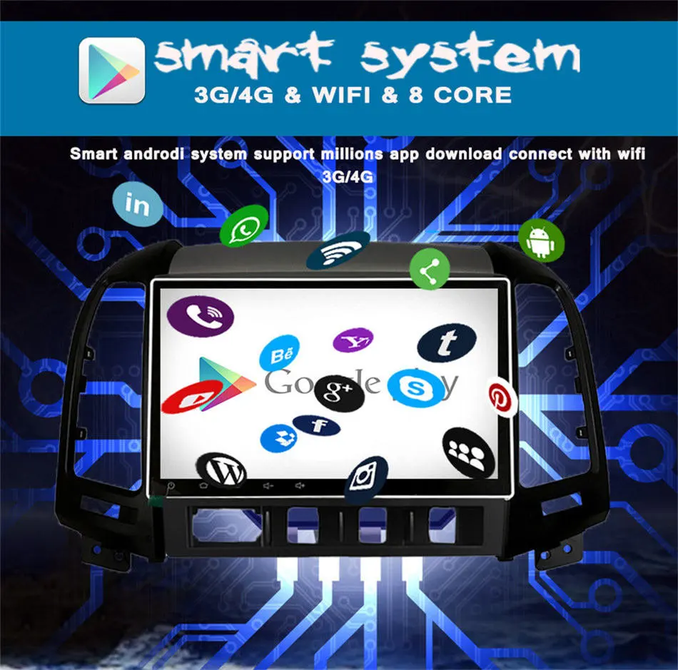 Perfect 2 Din 9" 4G RAM Eight Octa Core Android 9.0 Car DVD Multimedia Player for HYUNDAI SANTA FE 2006-2012 GPS+Radio Stereo Auto Radio 5 Perfect 2 Din 9" 4G RAM Eight Octa Core Android 9.0 Car DVD Multimedia Player for HYUNDAI SANTA FE 2006-2012 GPS+Radio Stereo Auto Radio 5