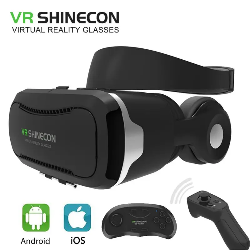 VR SHINECON 4 0 Очки виртуальной реальности 3D очки BOX 2 google картон с гарнитурой для 5 6