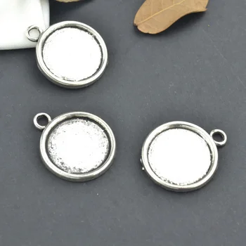 

Wholesale 40pcs/lots Metal tibetan silver charms cabochon 26*21 mm base pendants fit diy necklace jewelry supplies 3263