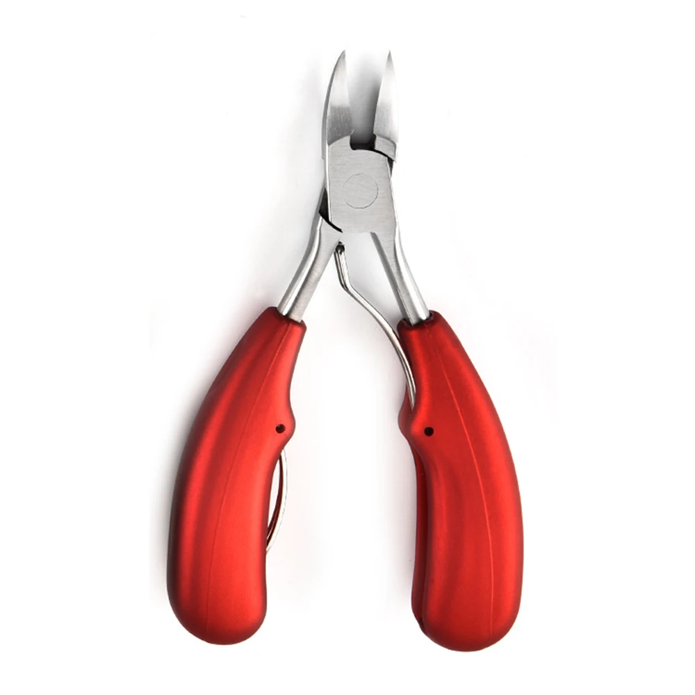 Ножницы для кутикулы ног и ногтей плоскогубцы кусачки для коррекции ногтей кусачки для стрижки омертвевшей кожи средство для удаления грязи для педикюра - Цвет: Красный