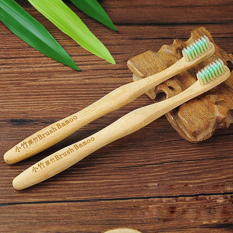 1 Pc Natural Bamboo Toothbrush Wooden Handle Brush Soft Bristle