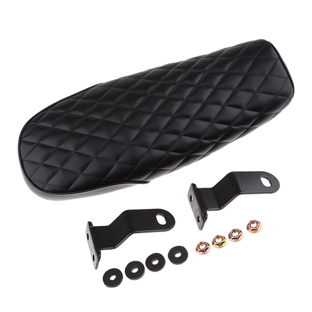 Motorcycle Dirt Bike ATV Seat rhombus style Nonsilp Saddle Motorbike Cafe Racer Cushion Pad Seat - Vintage Black