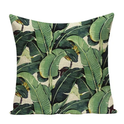 Тропические растения наволочка льняная Пальмовая печать диванные подушки декоративная тропическая Мода подушка для украшения дивана чехол - Цвет: 19